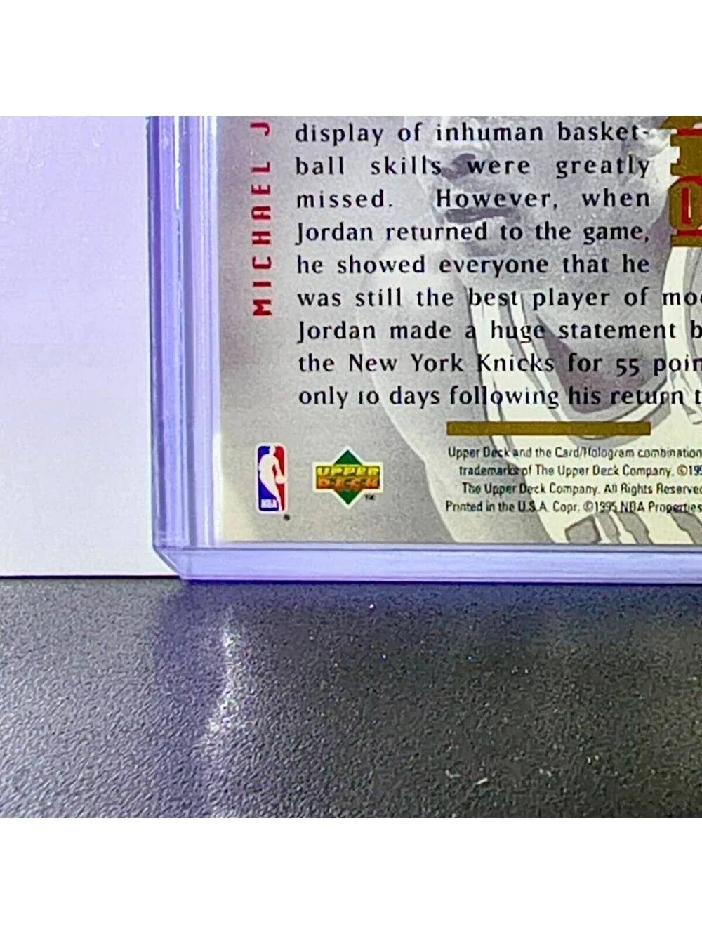 Michael Jordan 1995-96 Upper Deck Return of Excellence #335 Card Chicago Bulls